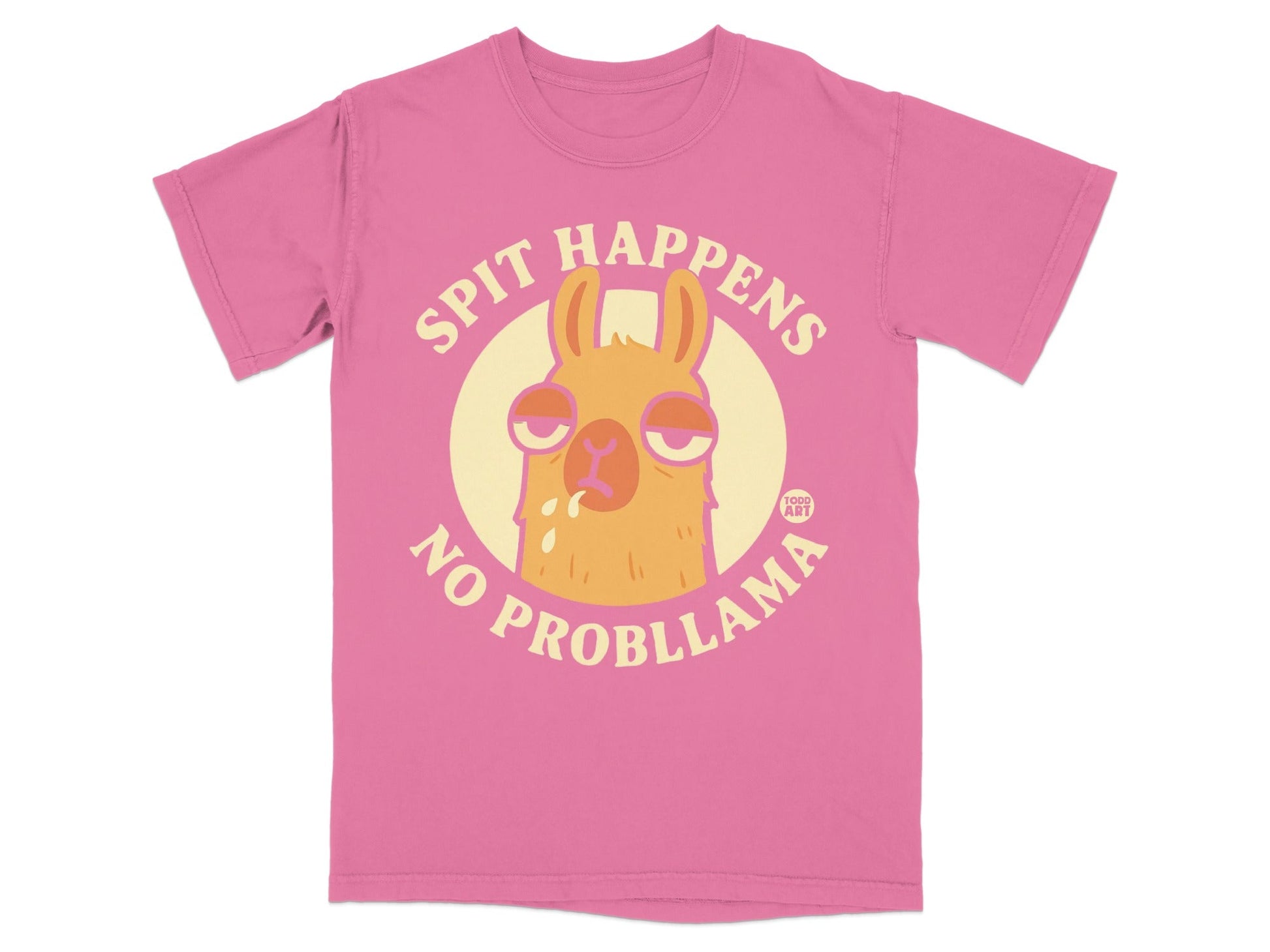 Spit Happens No Probllama Funny Graphic T-shirt