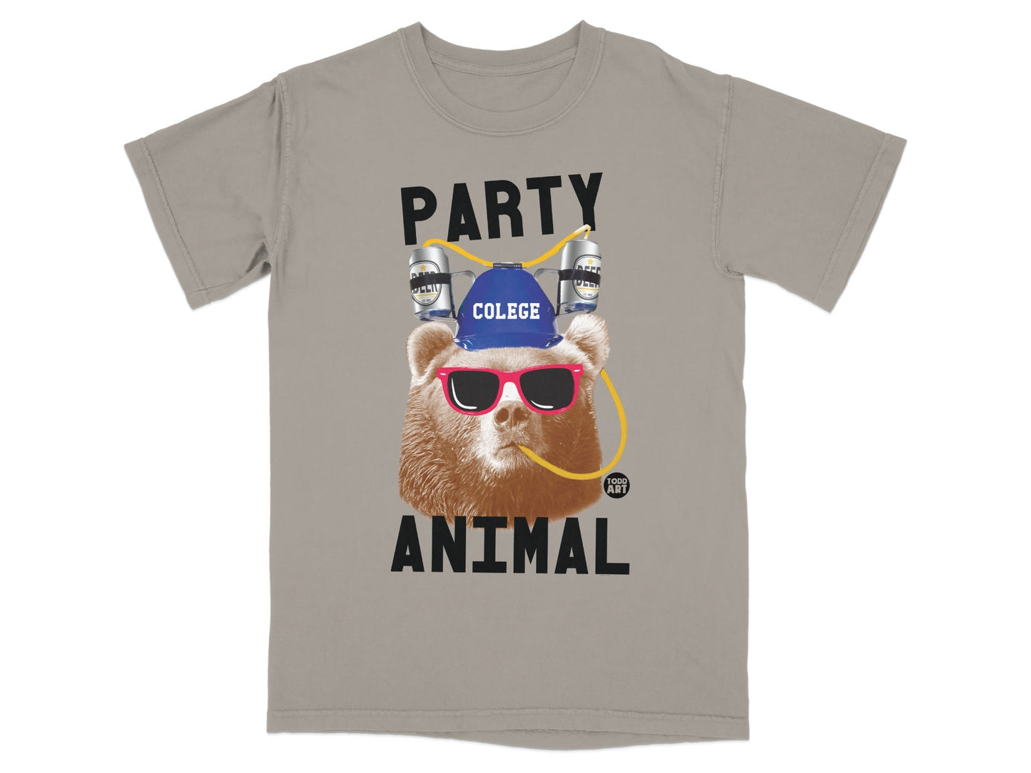 Party Animal College Bear Fun Graphic T-Shirt Product