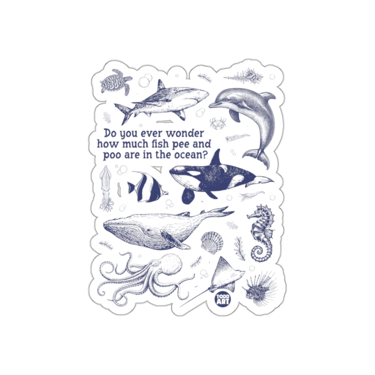Ocean Facts Curious Sticker for Sea Life Enthusiasts