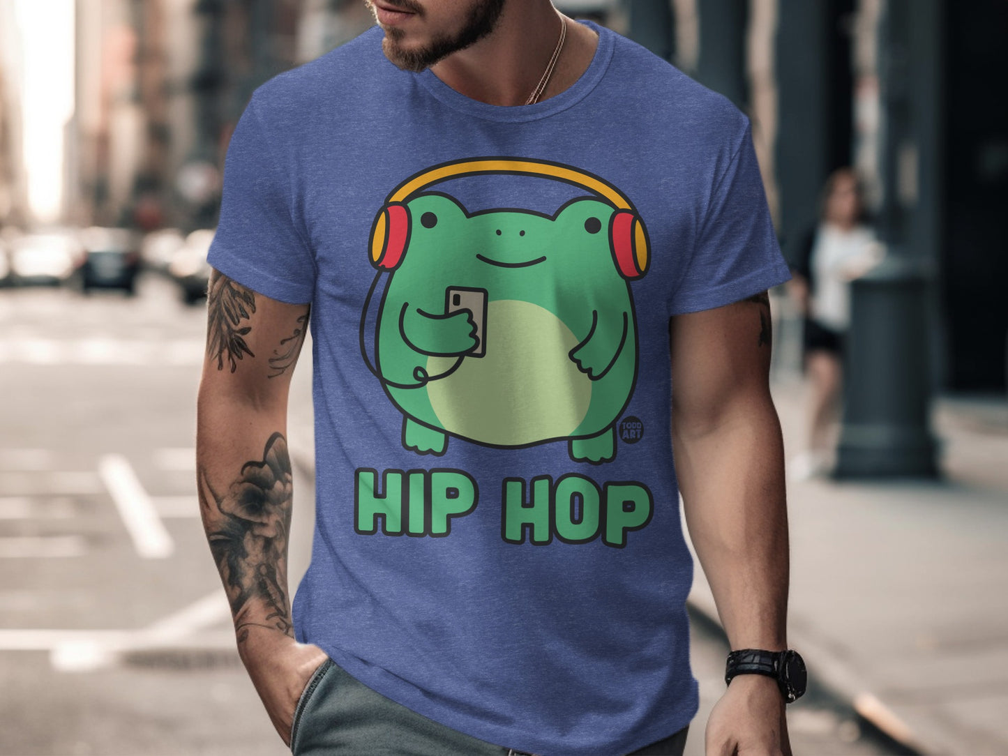 Hip Hop Frog with Headphones Graphic T-Shirt product type