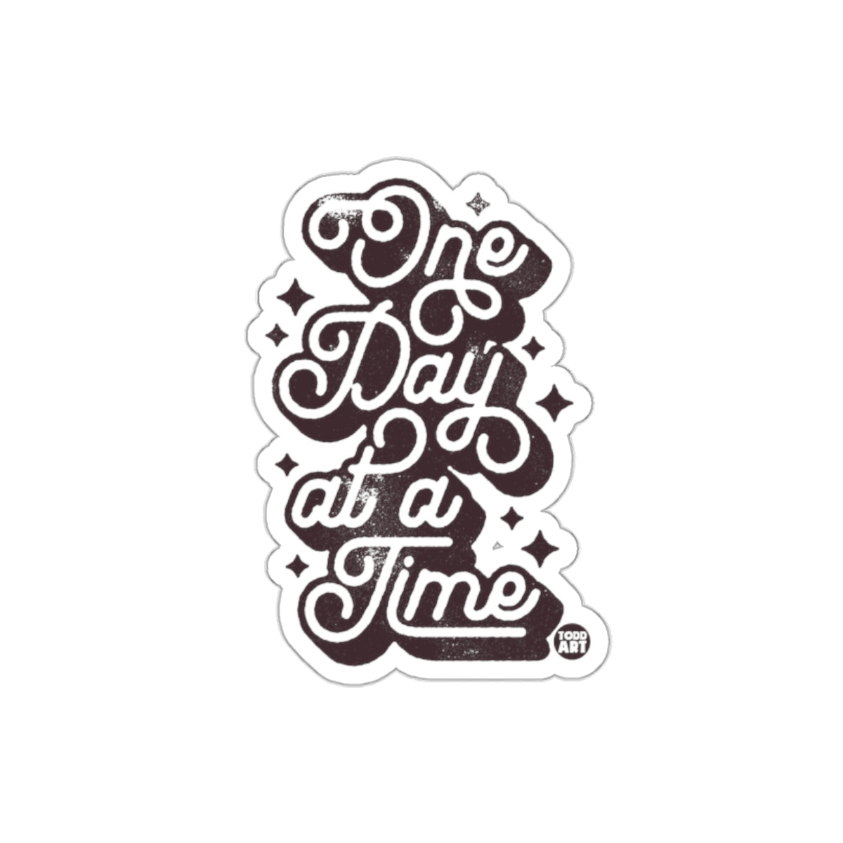 One Day at a Time Motivational Sticker Design