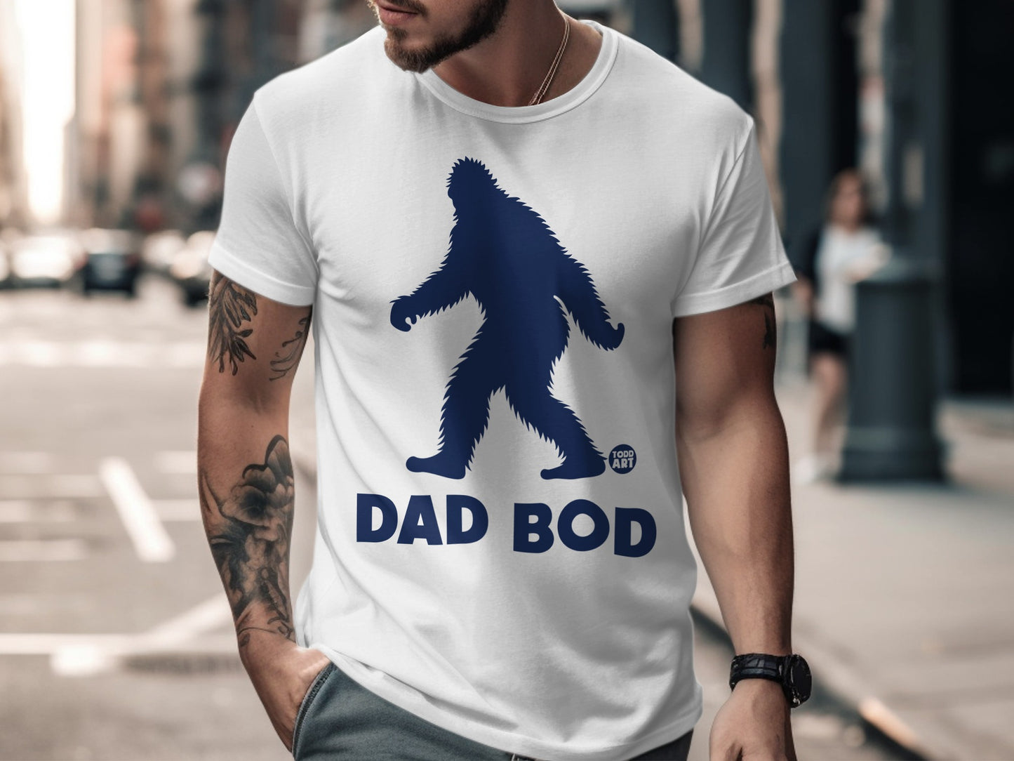 Funny Dad Bod Bigfoot Silhouette Graphic T-shirt