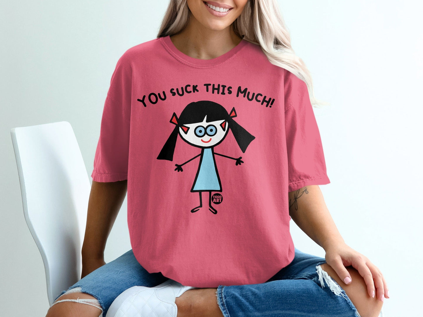 You Suck This Much Cartoon Graphic Tee Shirt