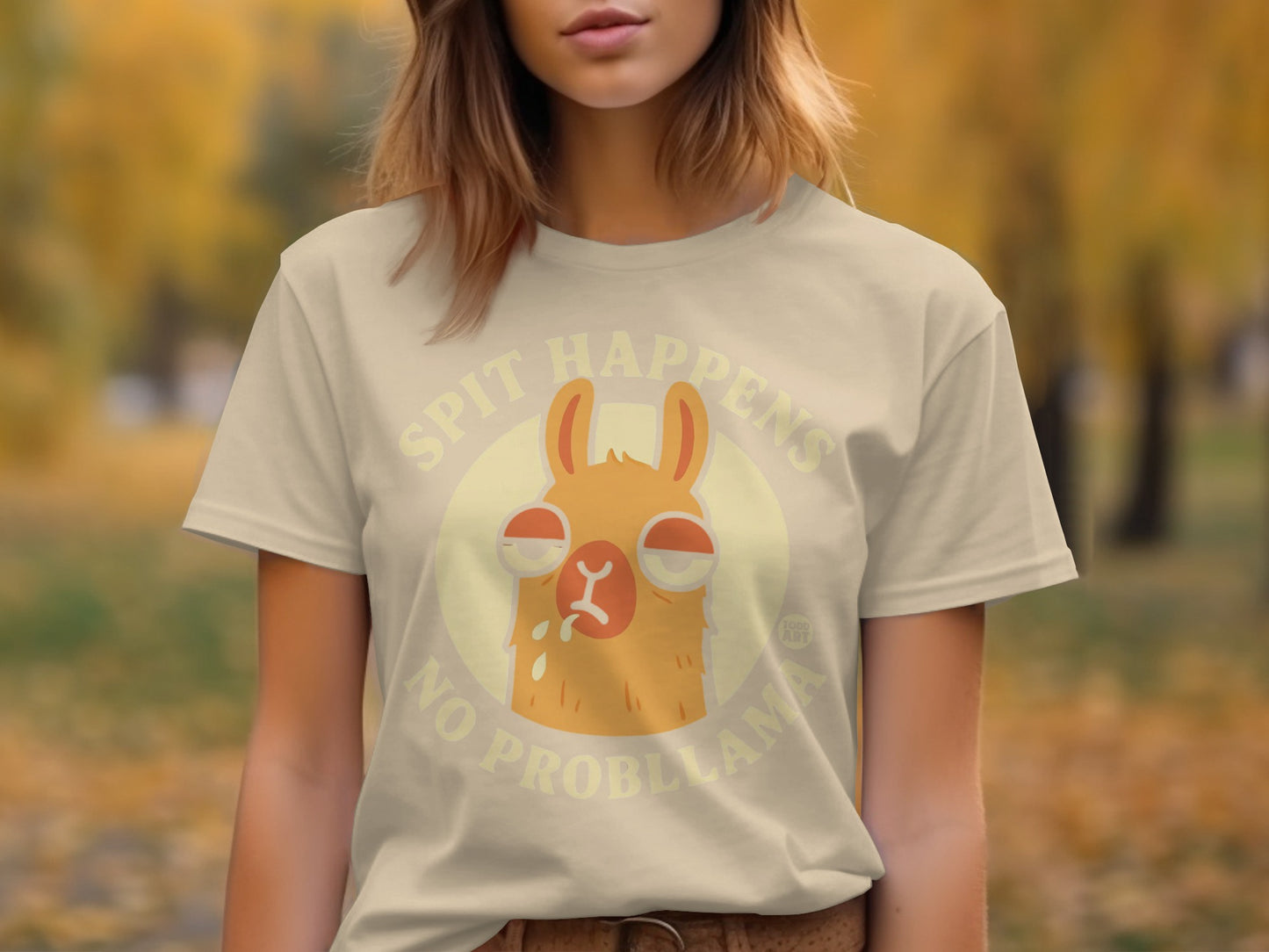 Spit Happens No Probllama Graphic Tee Shirt