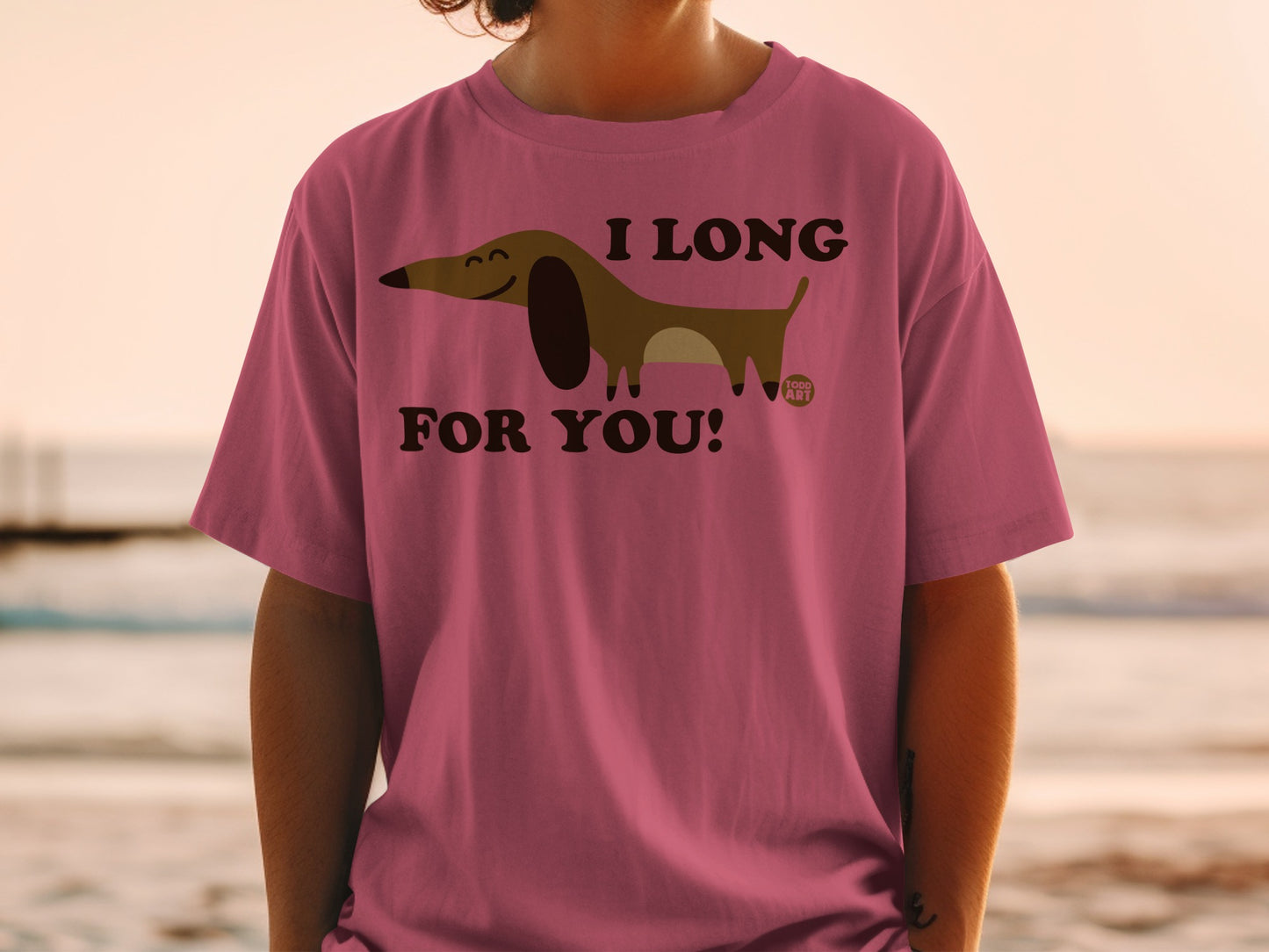 I Long For You Dachshund Dog Print T-Shirt