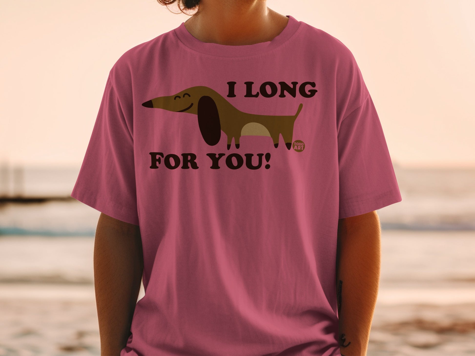 I Long For You Dachshund Dog Print T-Shirt