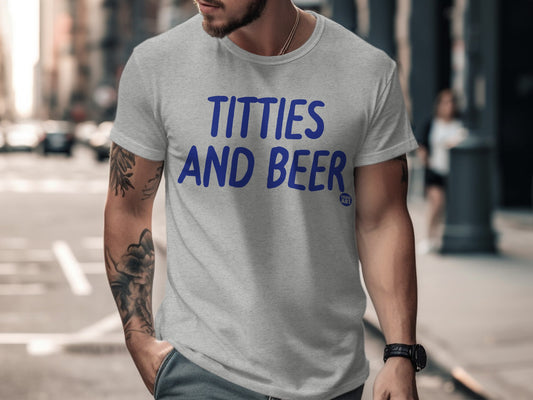 Titties And Beer Graphic Tee for Casual Wear Shirt