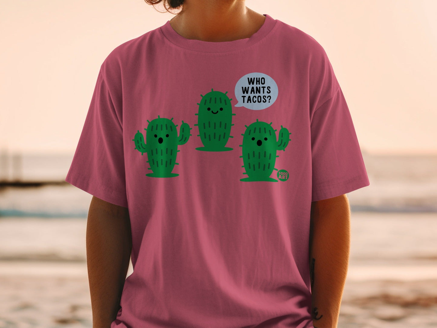 Cute Cactus Design Who Wants Tacos T-Shirt