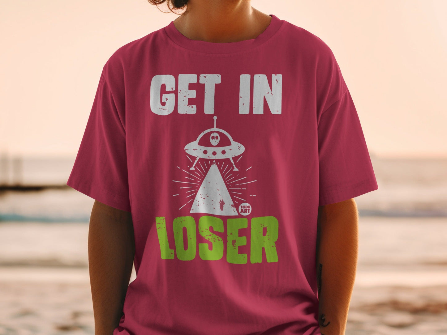 Get in Loser Graphic UFO Alien T-Shirt for Fun Styling