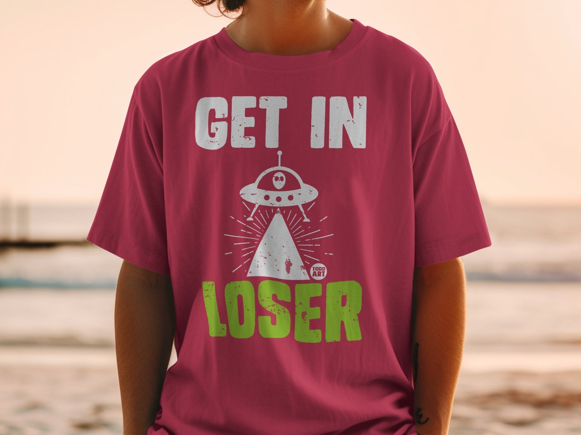 Get in Loser Graphic UFO Alien T-Shirt for Fun Styling