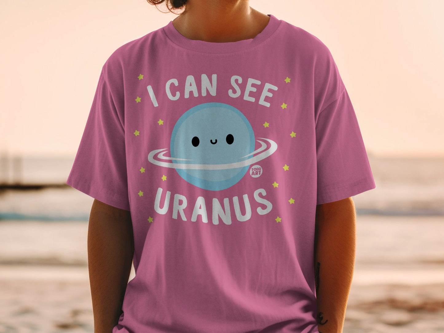 I Can See Uranus Cute Planet Graphic T-shirt