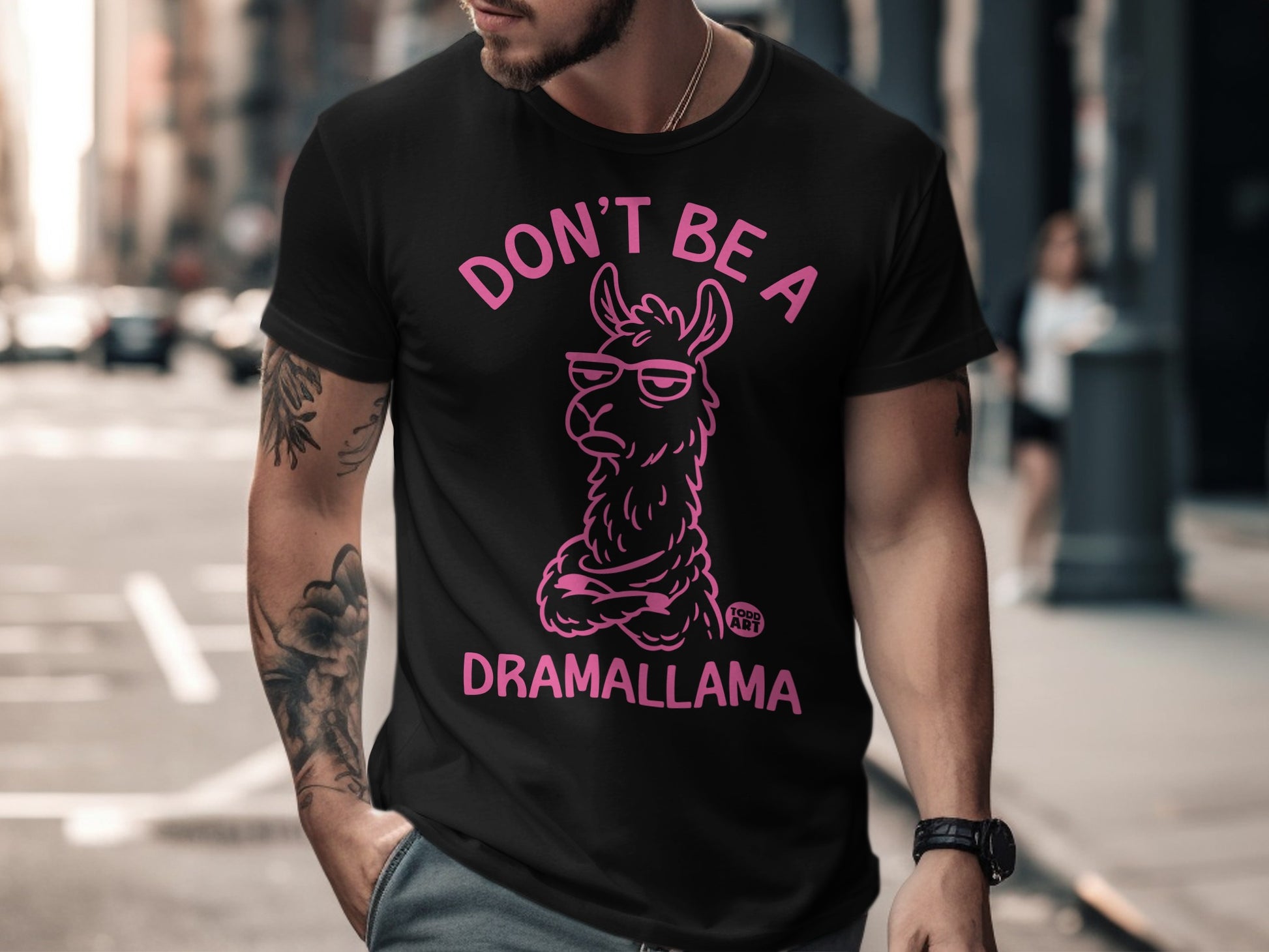 Don't Be a Dramallama Graphic T-shirt Fun Apparel