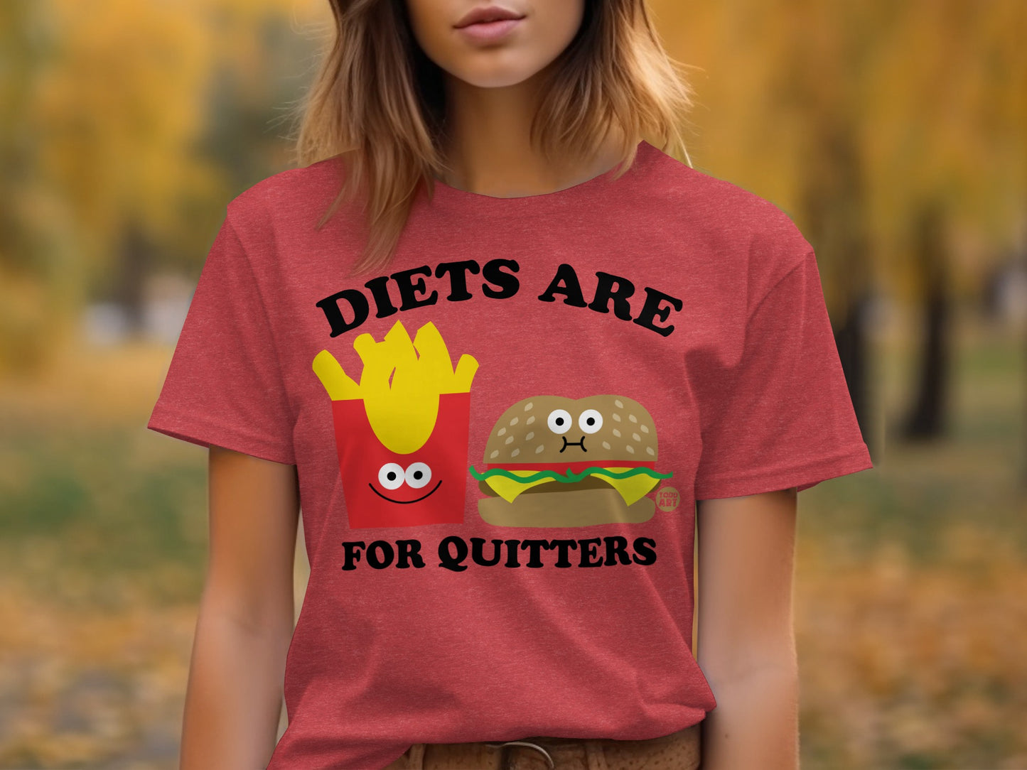 Diets Are For Quitters Funny Burger Fry T-shirt