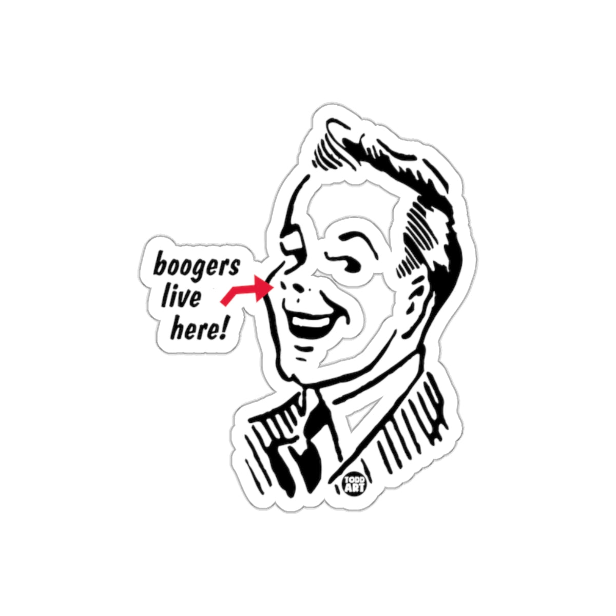 Retro Style Boogers Live Here Graphic Novelty sticker