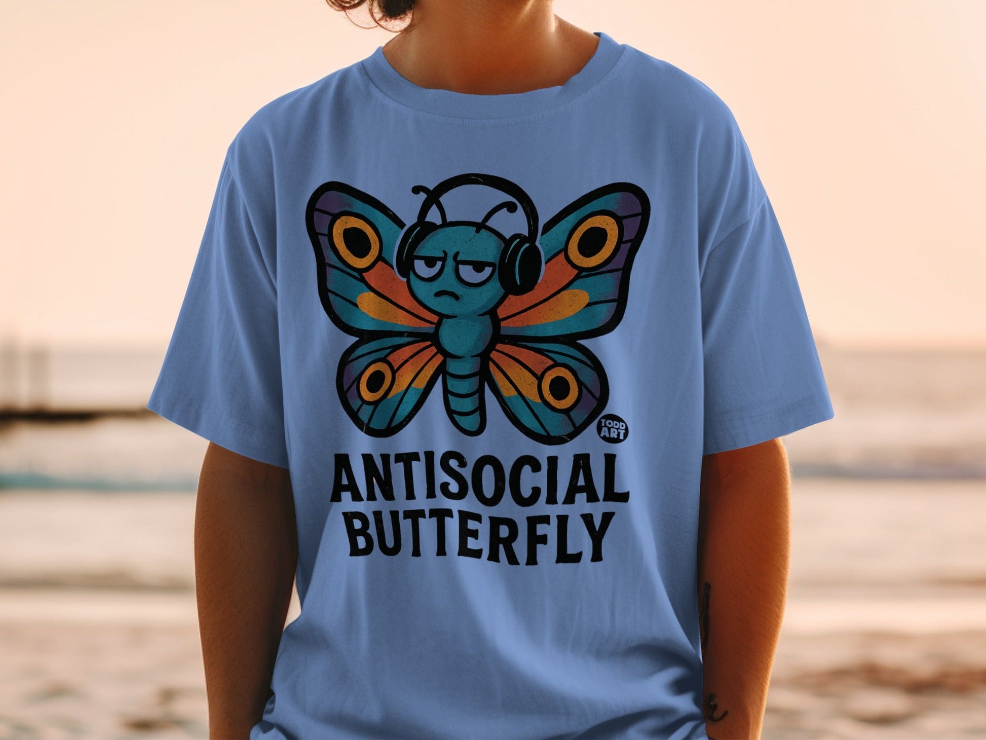 Antisocial Butterfly Headphones Graphic Tee Product