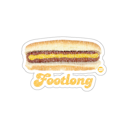 Retro Footlong Hotdog Artistic Sticker Design