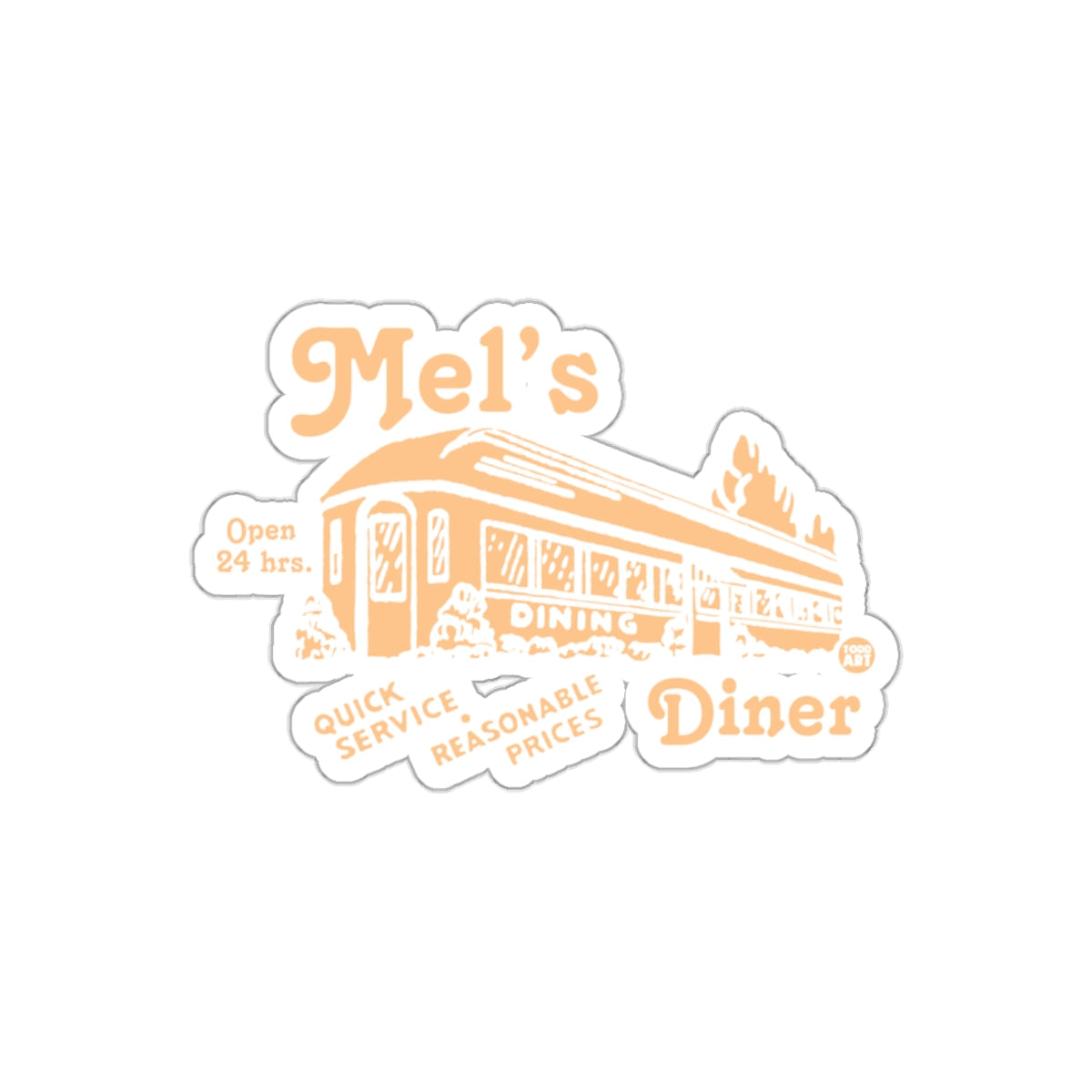 Mels Open 24 Hours Diner Quick Service Illustration sticker