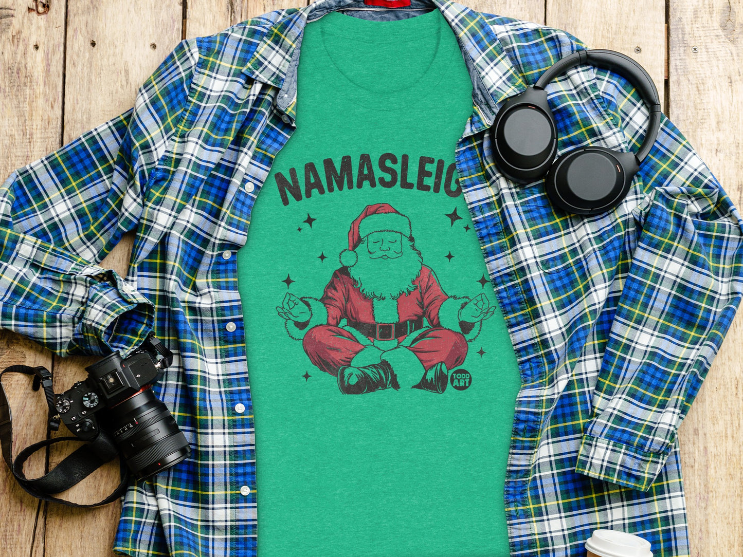 Santa Namasleigh Holiday Graphic Tee product
