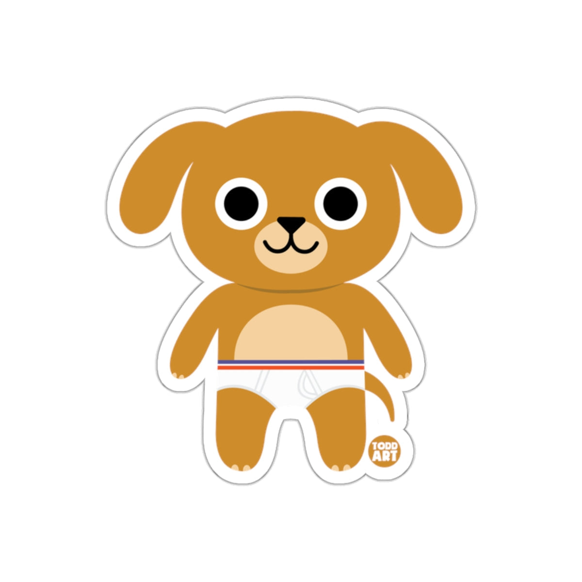 Cute Cartoon Puppy with Diaper Sticker