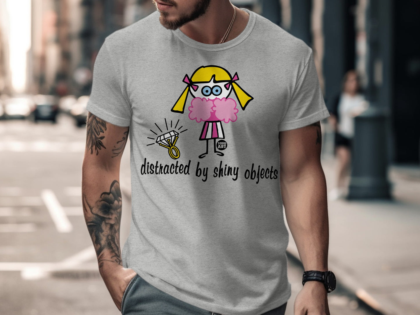 Distracted by Shiny Objects Funny T-Shirt