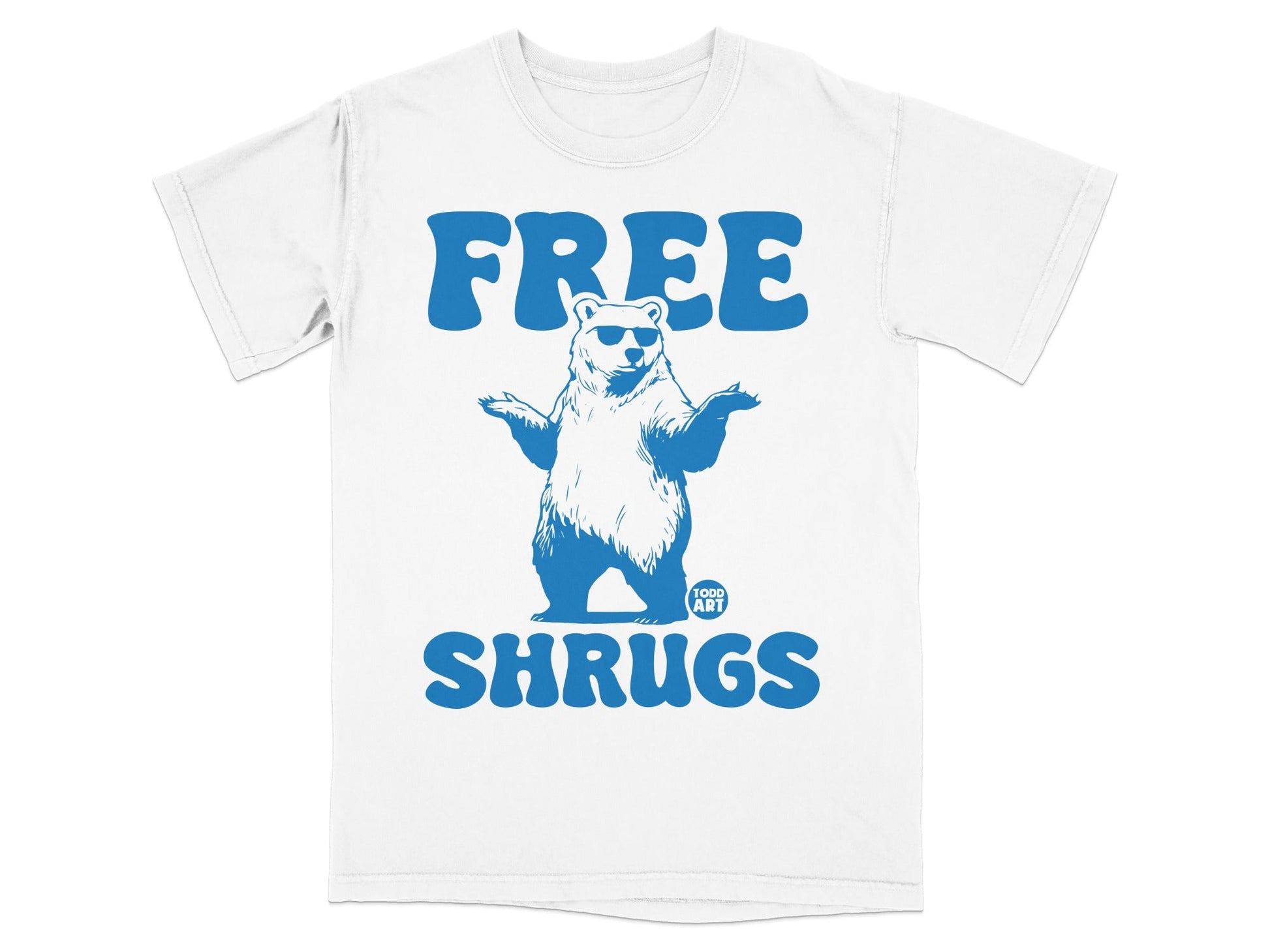 Free Shrugs Bear Funny Graphic T-Shirt Design