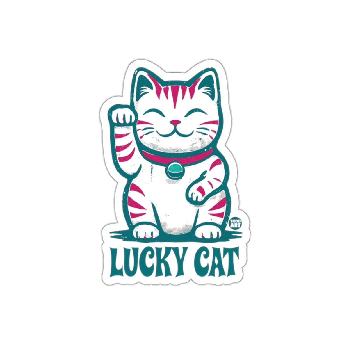Lucky Cat Maneki Neko Sticker for Good Fortune