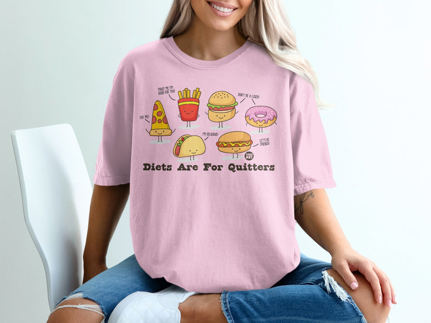 Diets Are For Quitters Funny Graphic T-shirt