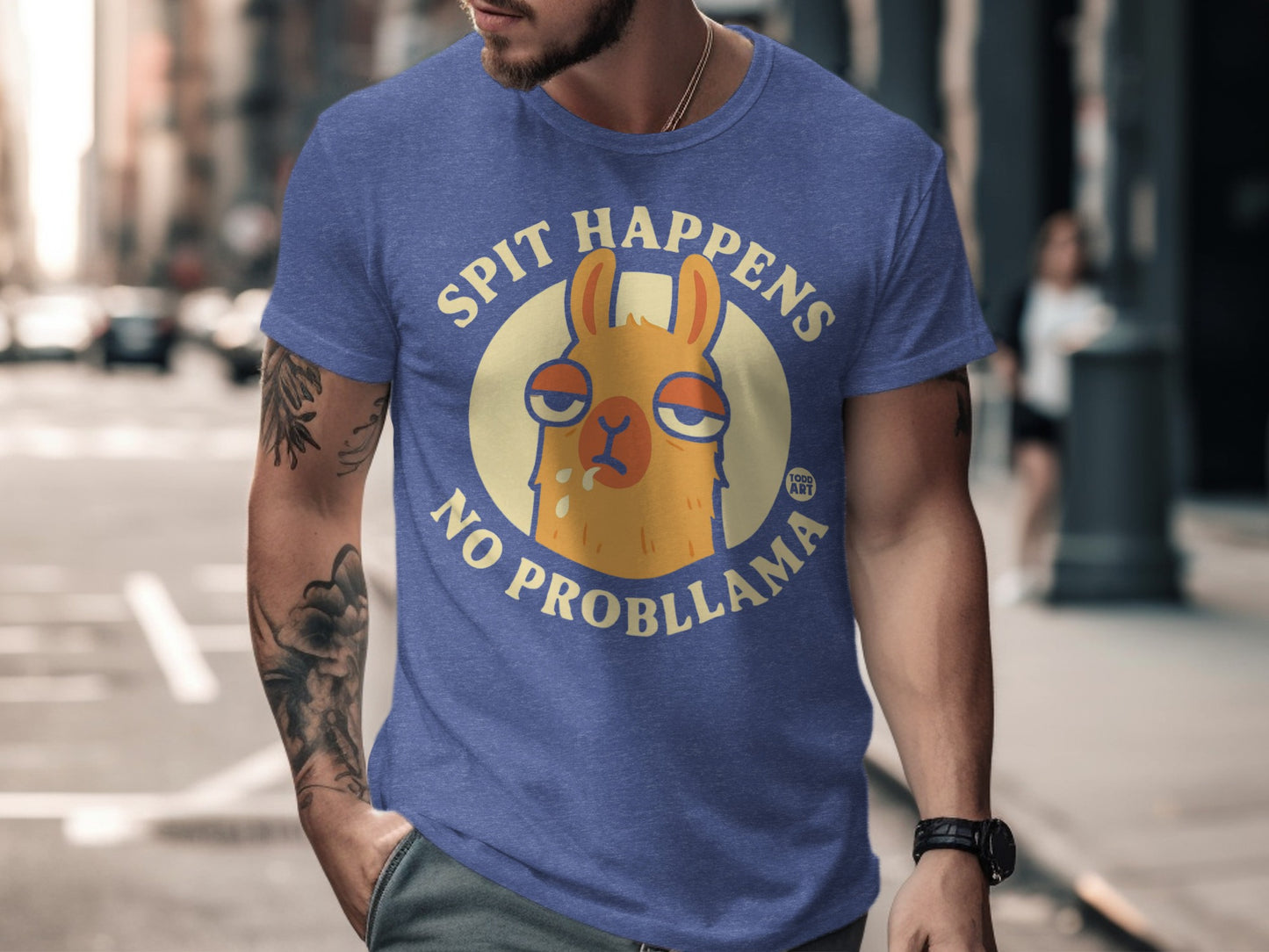 Spit Happens No Probllama Graphic Tee Shirt