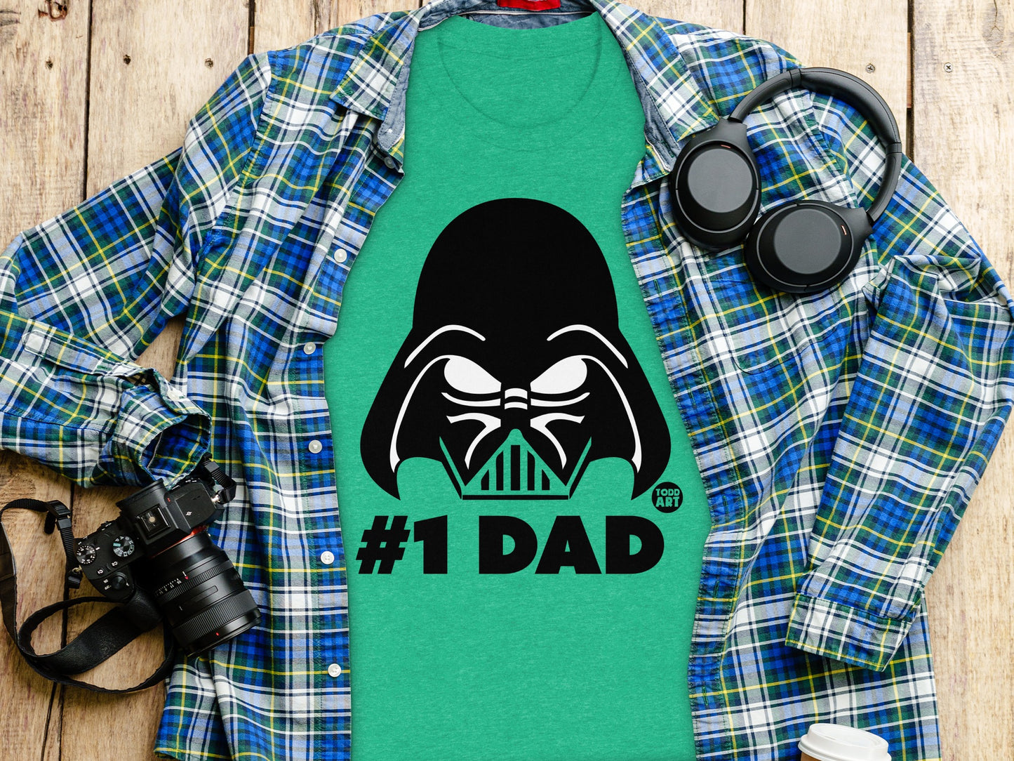'#1 Dad Darth Vader Inspired Graphic Tee Shirt Gift Idea'