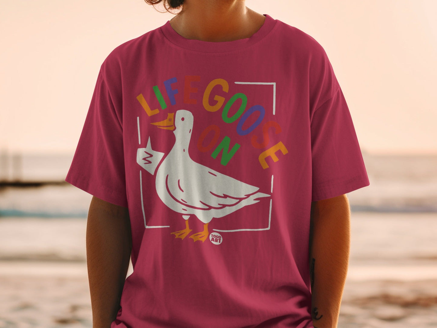 Colorful Life Goose On Graphic T-Shirt for Casual Wear