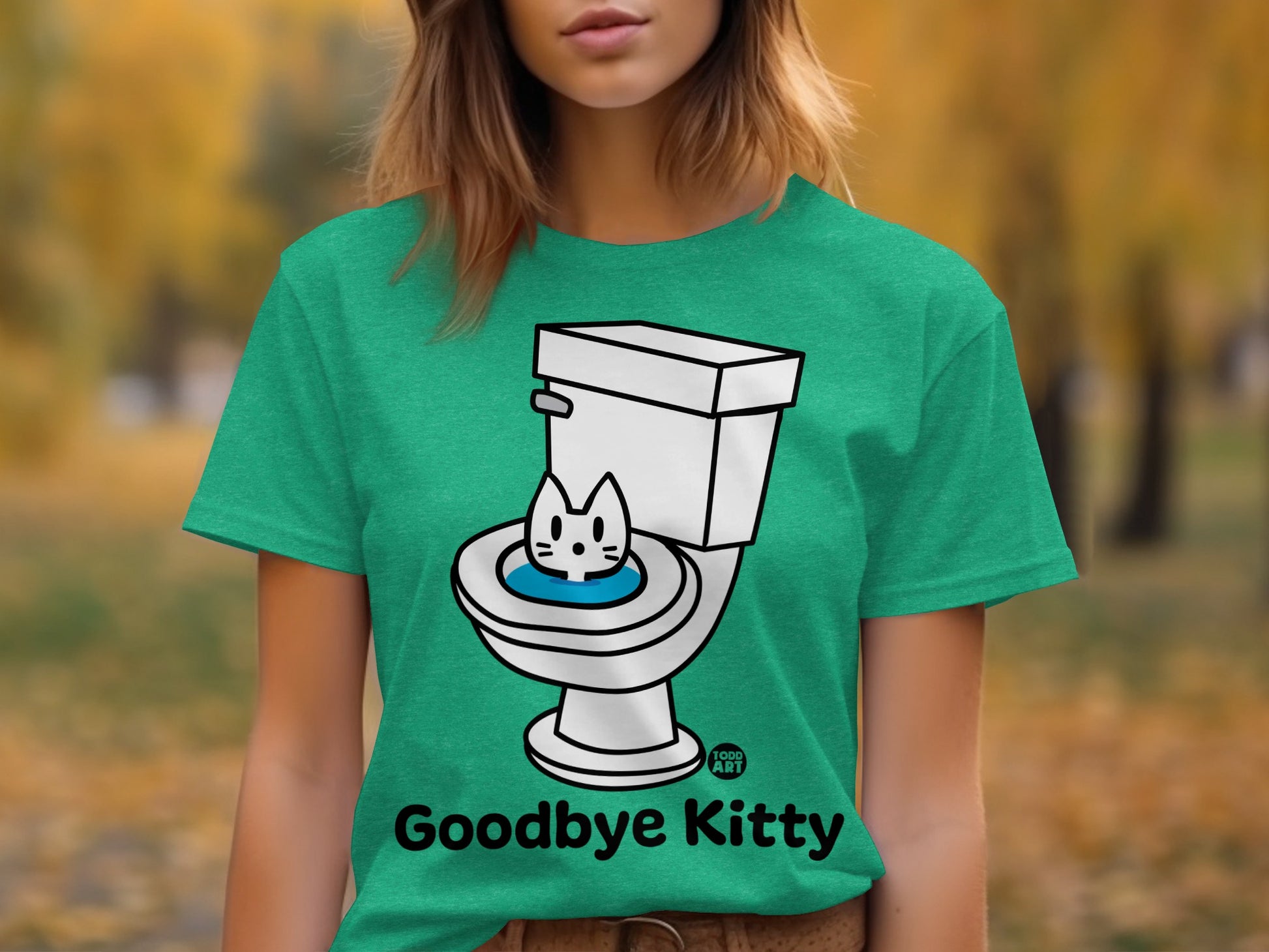 Goodbye Kitty Toilet Humour Graphic T-shirt