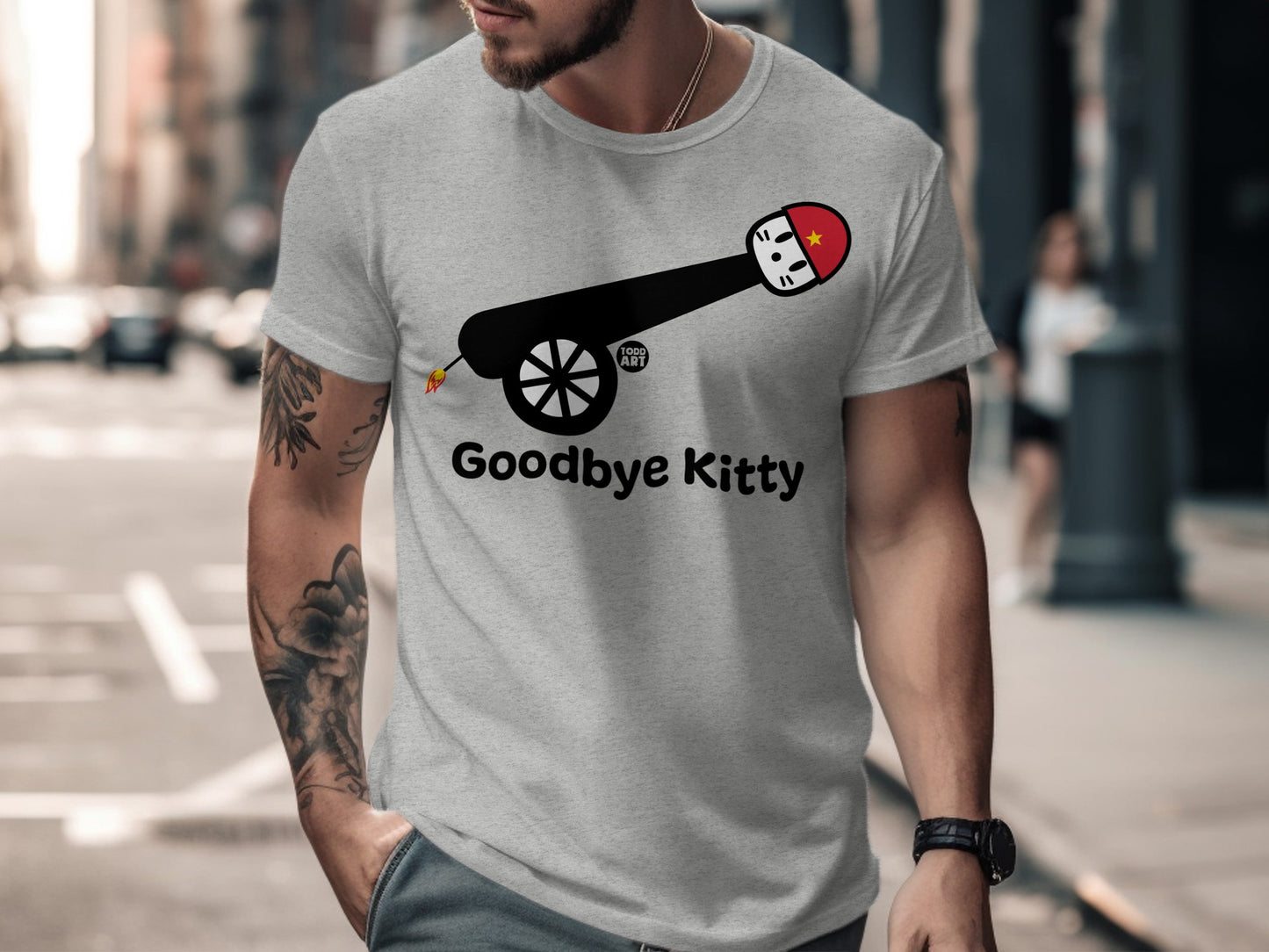 Goodbye Kitty T-shirt with Fun Cat Design