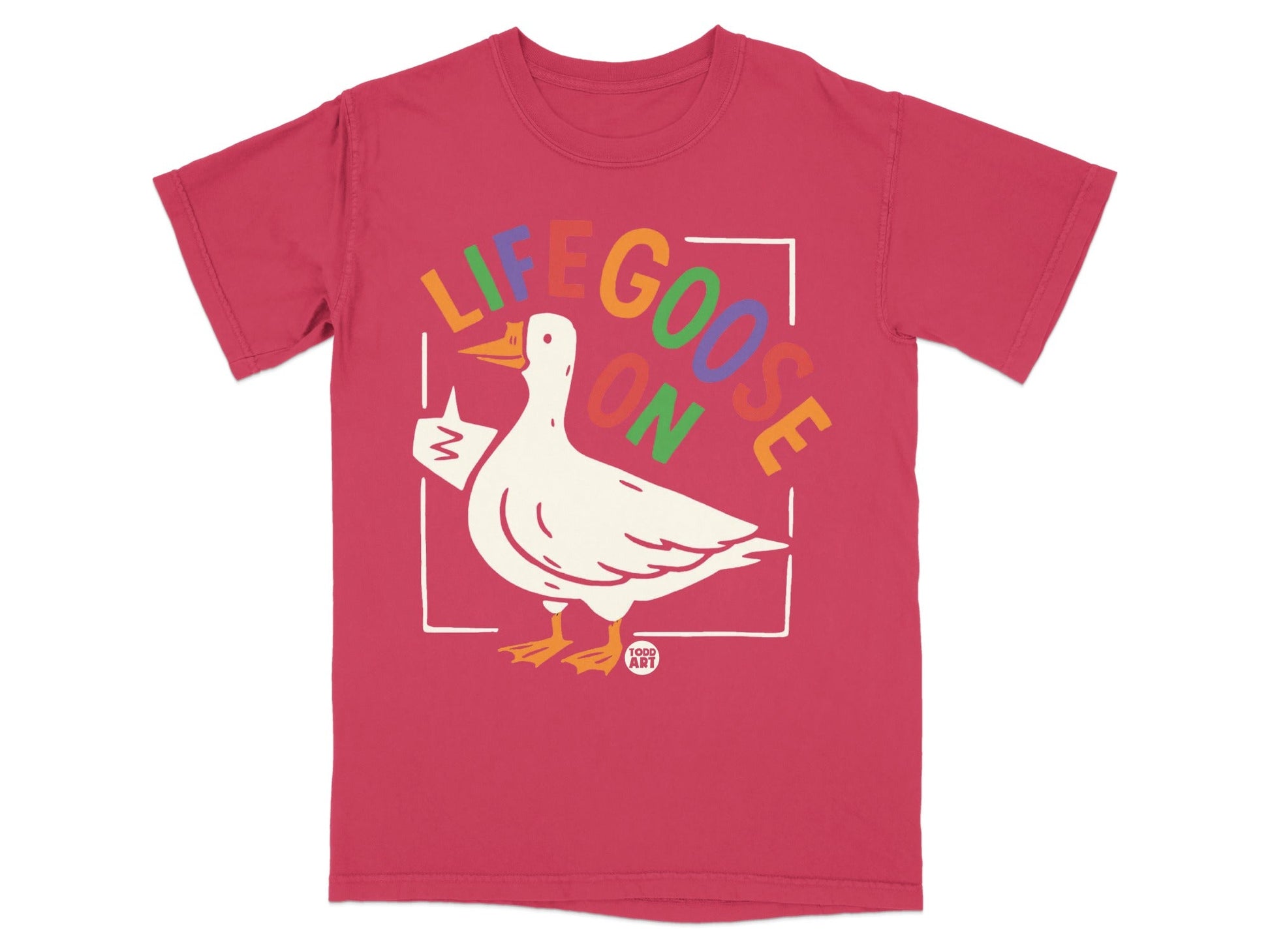 Life Goose On Colorful Art Graphic T-Shirt