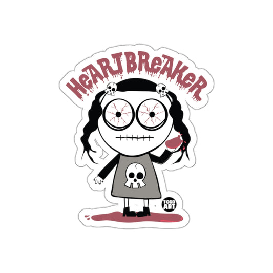 Heartbreaker Design Sticker with Skull and Doll Graphics