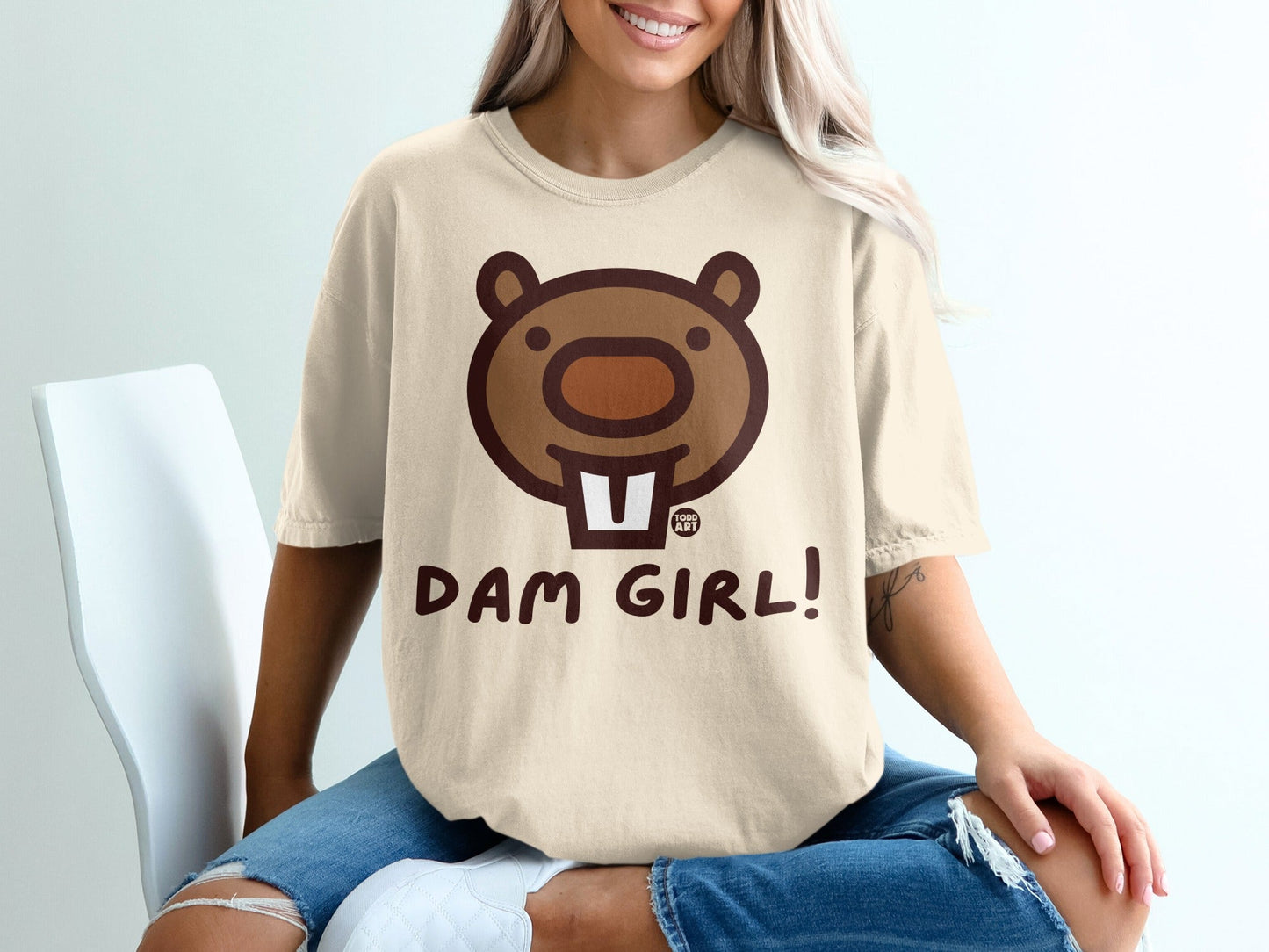 Cute Beaver Dam Girl Graphic Tee for Women