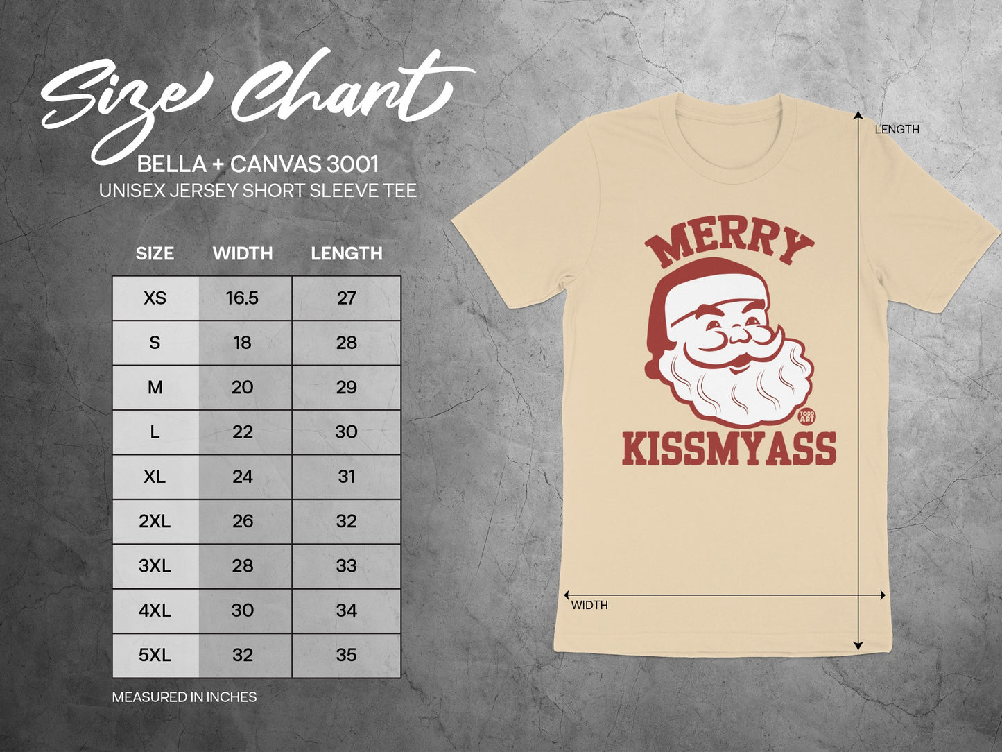 Merry Kissmyass Funny Santa Graphic Tee