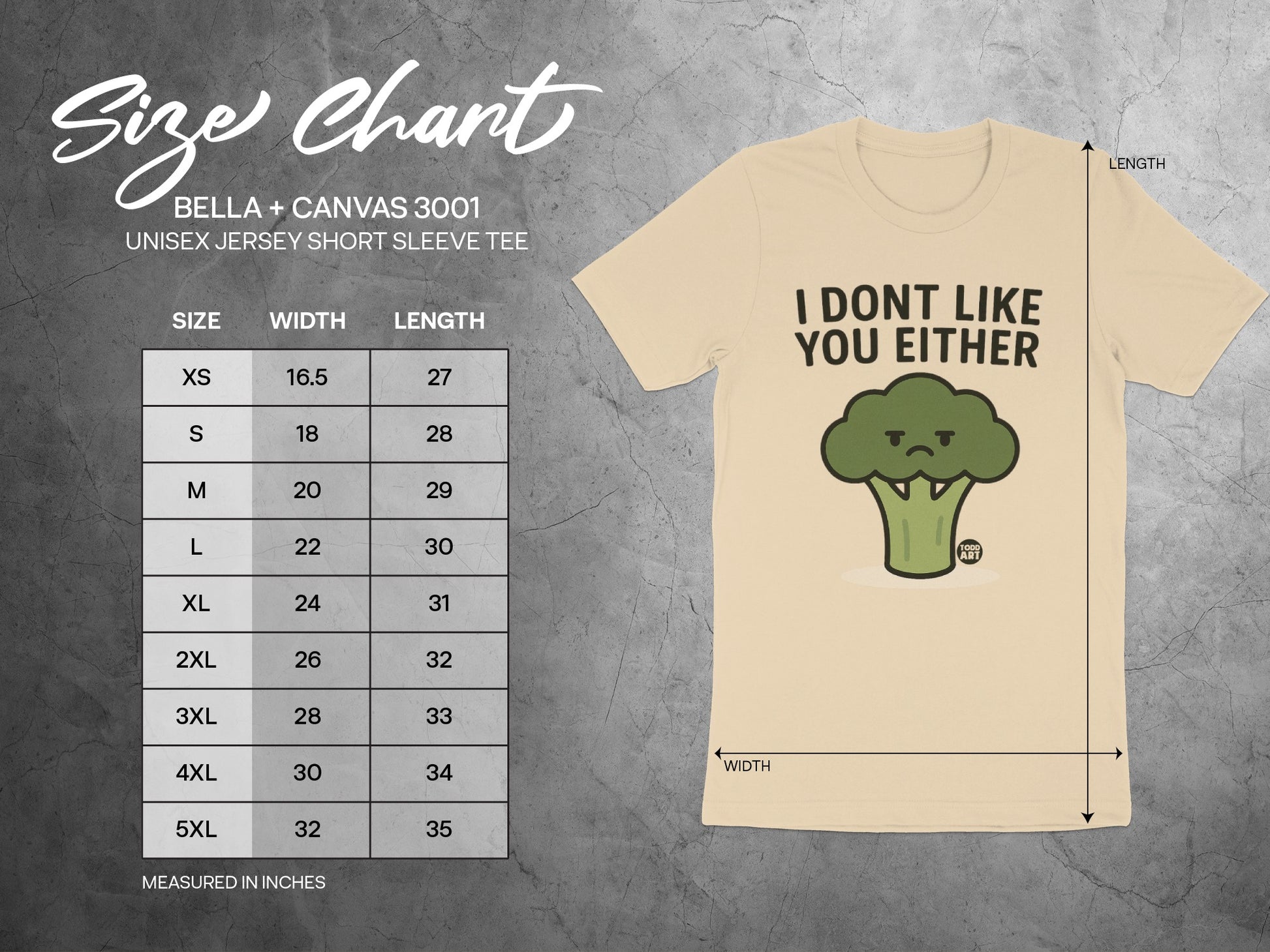 I Dont Like You Either Broccoli Graphic Tee
