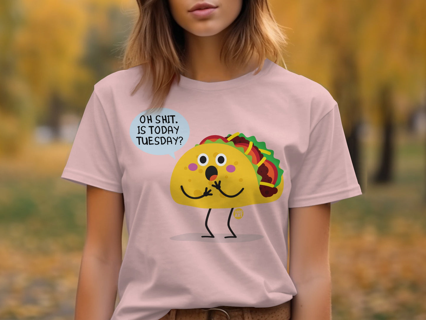 Funny Taco Graphic T-Shirt With Tuesday Surprise