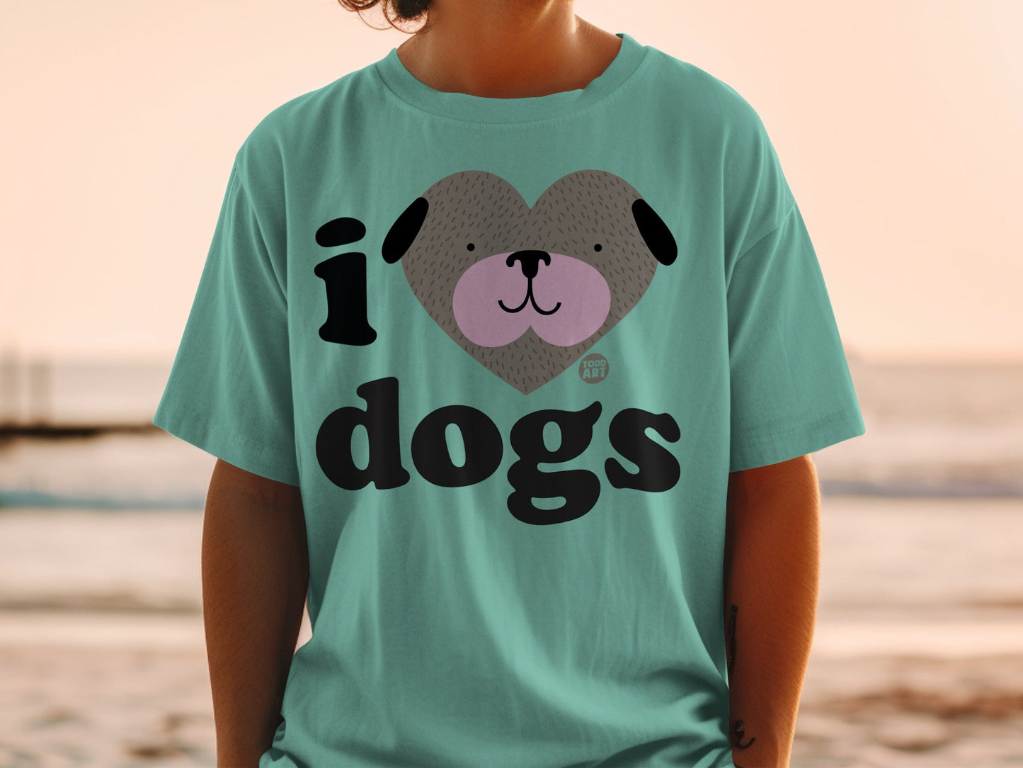 I Love Dogs Cute Puppy Graphic Print T-Shirt