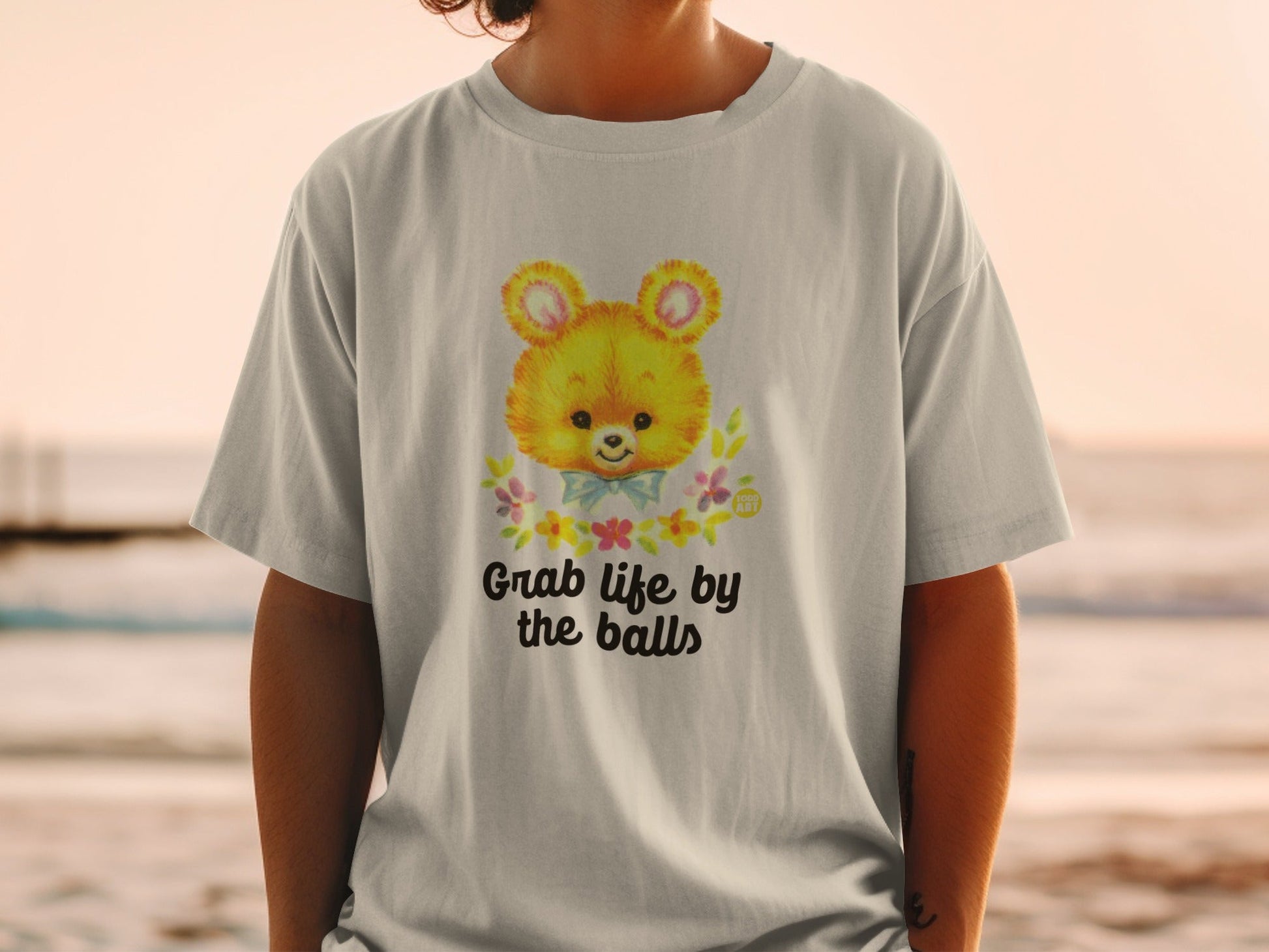 Cute Bear Motif Grab Life By The Balls Shirt