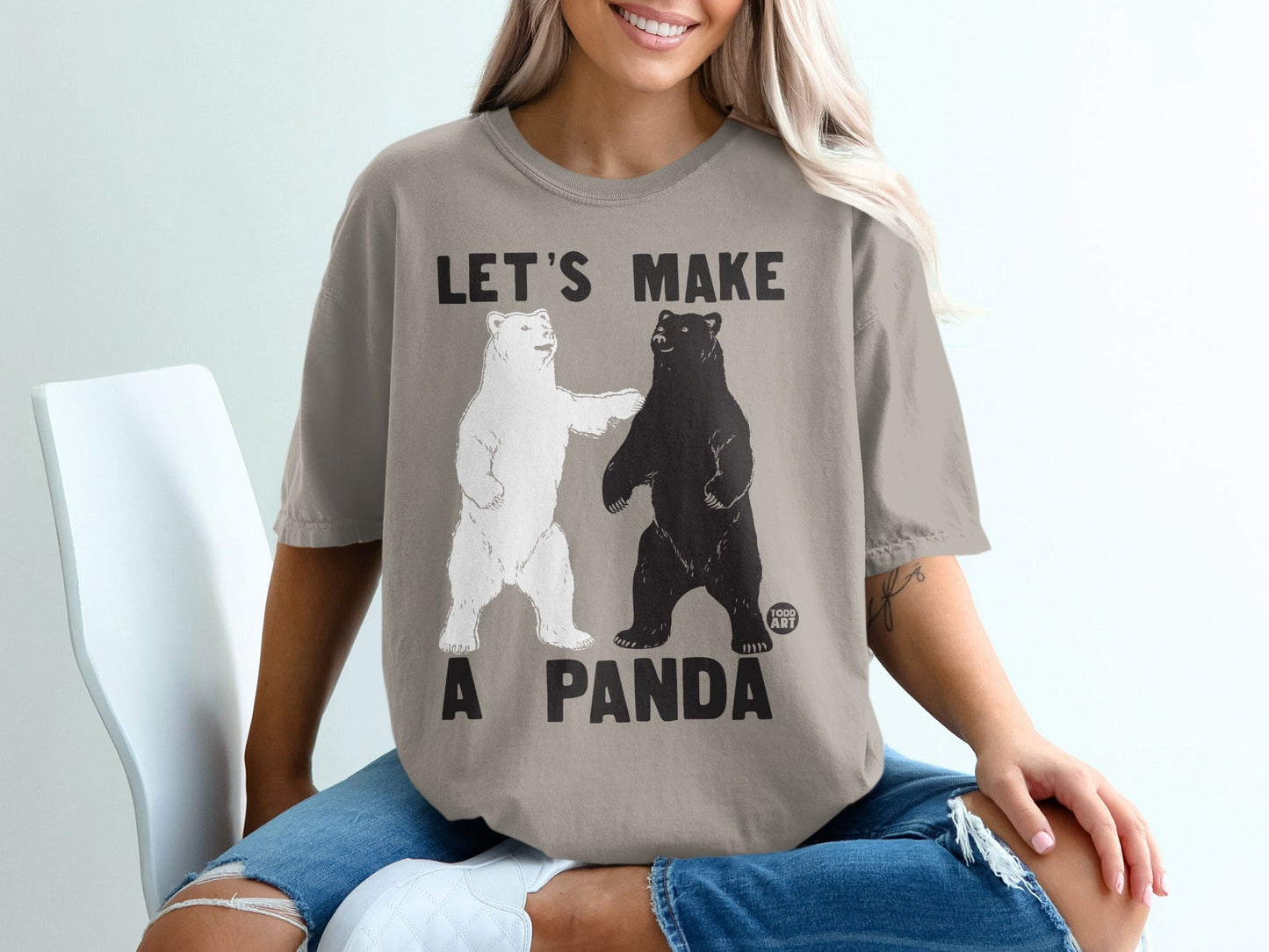 Let's Make A Panda Bears Oversized Graphic Shirt