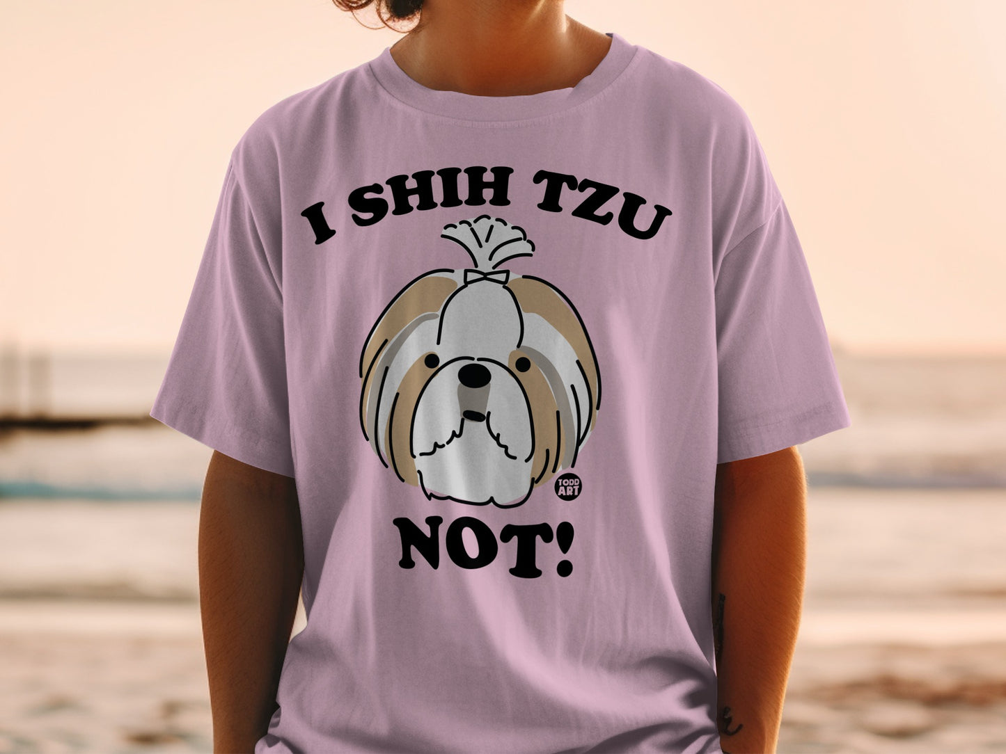 I Shih Tzu Not Cute Cartoon Dog Graphic Shirt