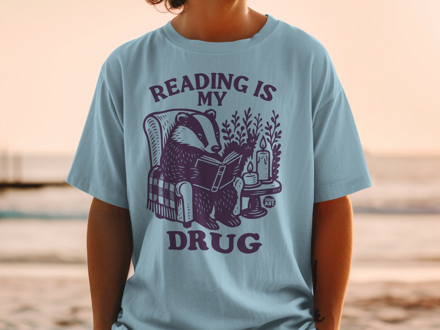 Reading Is My Drug Badger Graphic T-Shirt