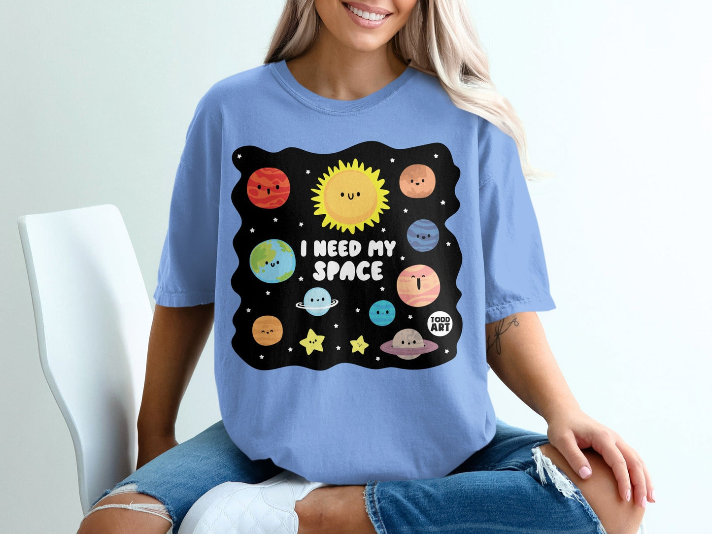 I Need My Space Sun and Planets Graphic T-shirt