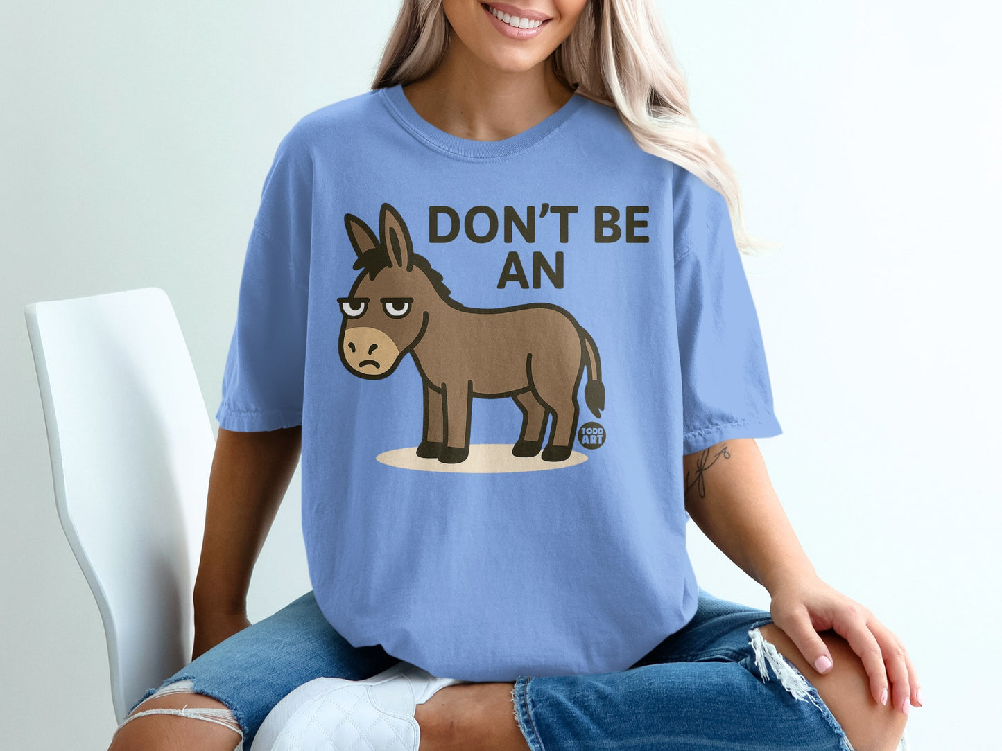 Don't Be An Angry Donkey Funny Graphic T-Shirt