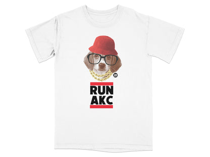 RUN AKC Dog Wearing Hat and Glasses T-shirt