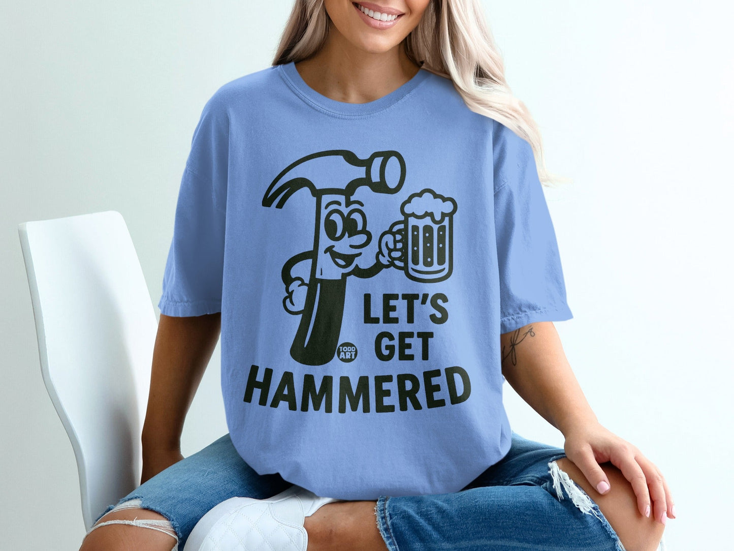 Let's Get Hammered Funny Graphic Tee Shirt