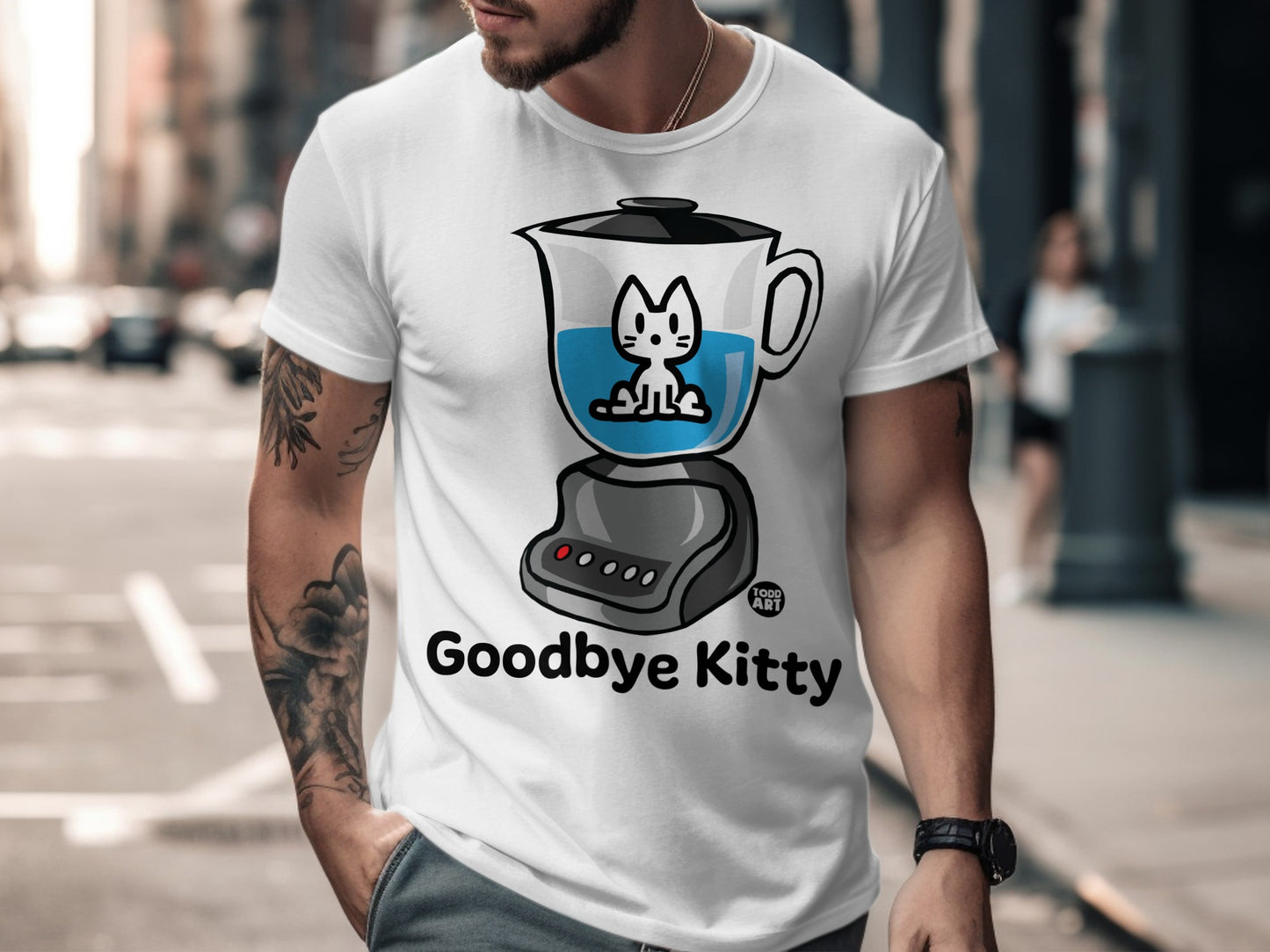 Goodbye Kitty Creative Graphic T-Shirt
