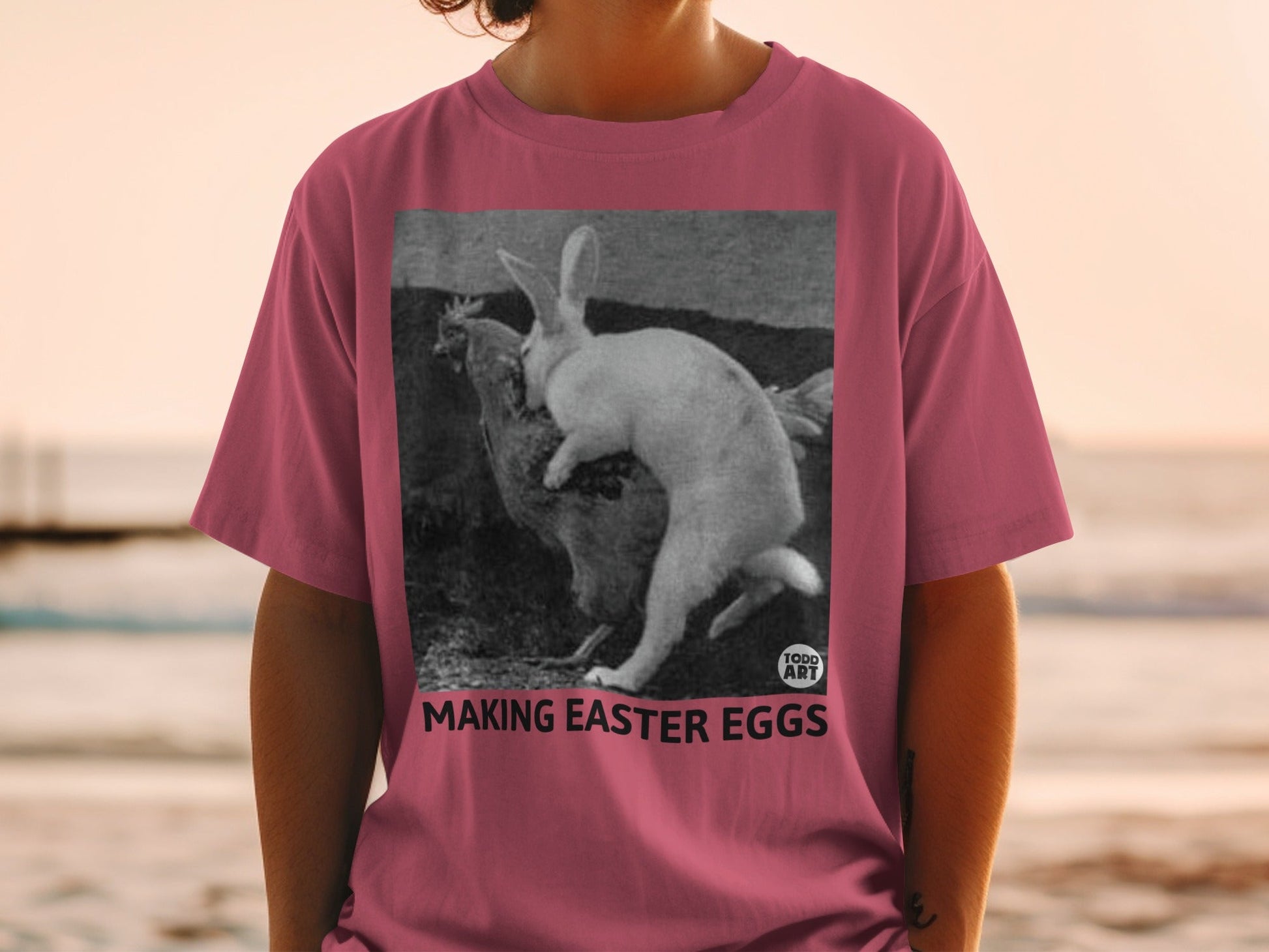 Making Easter Eggs Funny Bunny Chicken Shirt