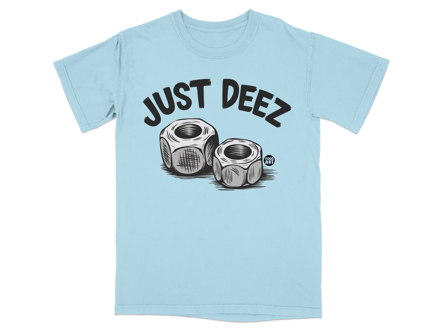 JUST DEEZ Nuts Funny Graphic Blue T-shirt product type